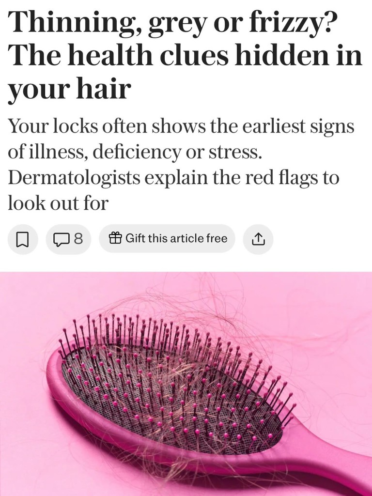 The Telegraph — health clues in your hair
